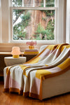 Knit Throw - Squiggle Stripe - Ochre