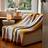 Knit Throw - Squiggle Stripe - Ochre