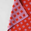 Double sided red lilac tea towel
