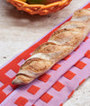 Gemometric Tea Towel Red Lilac