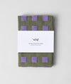 Olive Tea Towel with squares