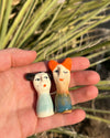 Assorted Little Ladies hand-sculpted ceramic figures by Lili Todd