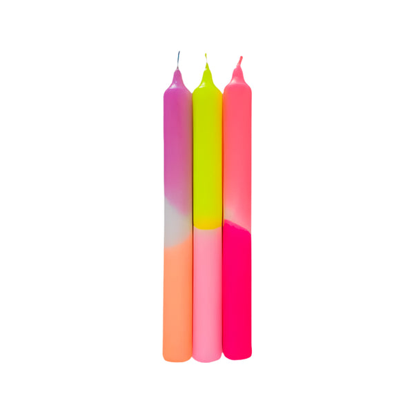 Neon Tapered Candle Set - Summer Breeze