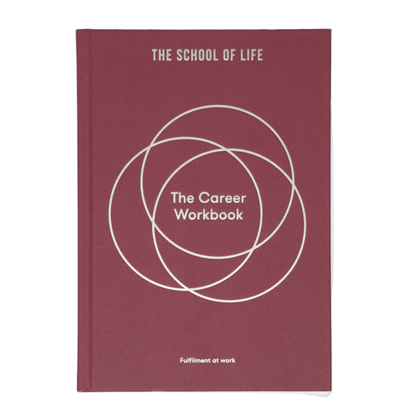 Maroon book titled 'The Career Workbook' by The School of Life on a white background
