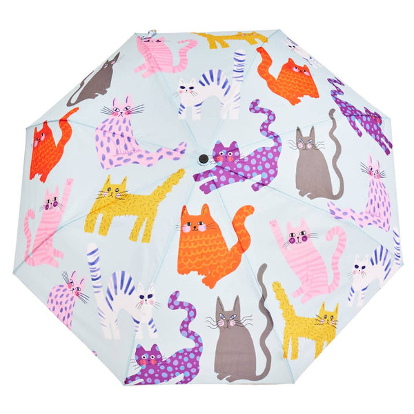 Umbrella with colorful cat pattern