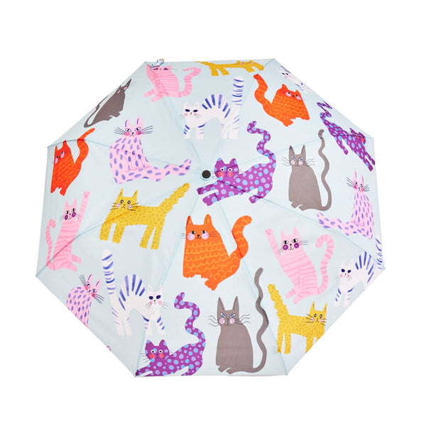 Compact Eco-Friendly Umbrella- Icy Arty Cats