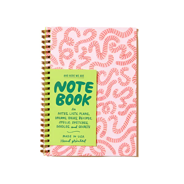Letterpress Notebook - Worms