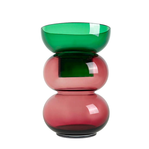 Bubble Flip Vase Medium - Green and Pink