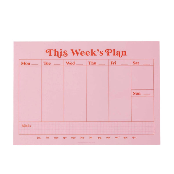 Weekly Planner Pad - Pink & Red