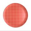Bamboo Side Plate - Red Grid