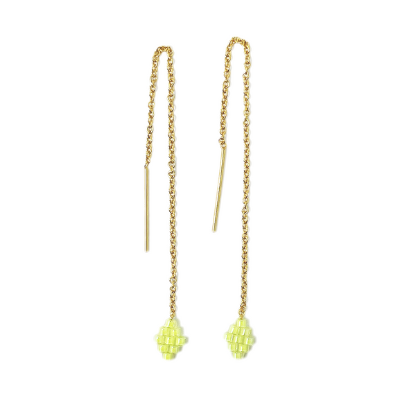 Diamond Drop Threader Earrings