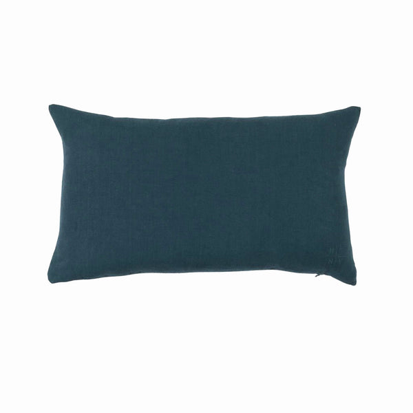 Simple Linen Bolster Pillow Peacock