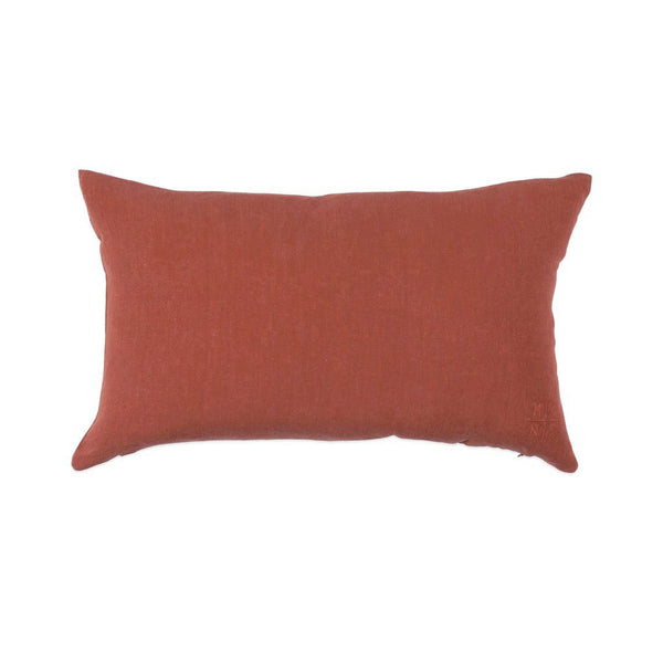 Simple Linen Bolster Pillow Terracotta