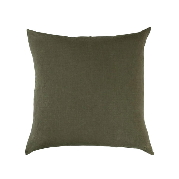 Simple Square Linen Pillow Olive