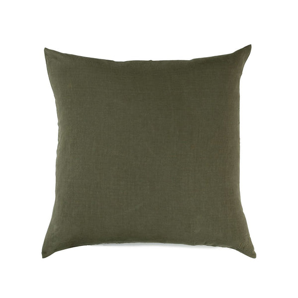Simple Square Linen Pillow Olive
