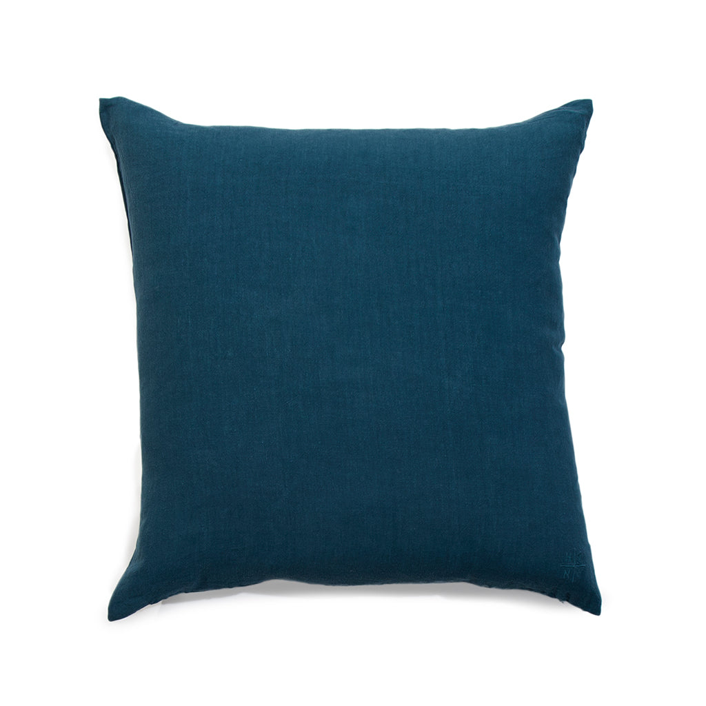Simple Square Linen Pillow Peacock