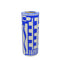 A blue and white hand painted vase.