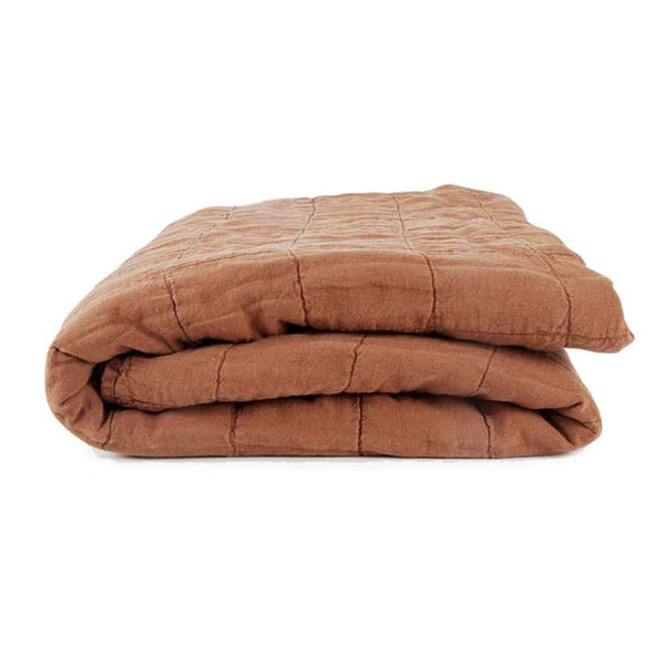 Simple Linen Quilt Terracotta Woonwinkel