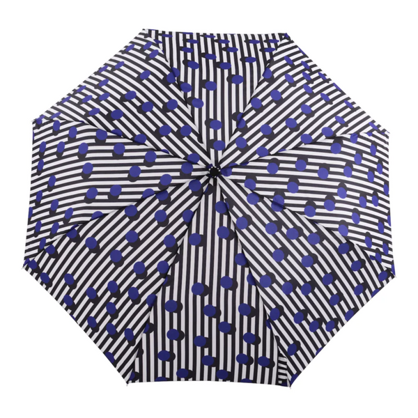 Compact Eco-Friendly Umbrella- Polkastripe