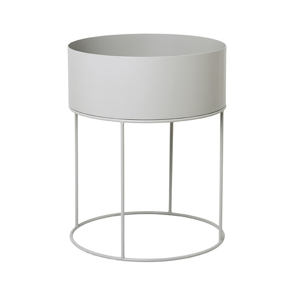 Plant Box Round - Light Grey